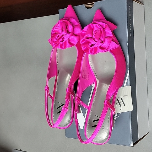 Worthington Womens Rosie Pointed Toe Kitten Heel Pumps - Picture 3 of 7